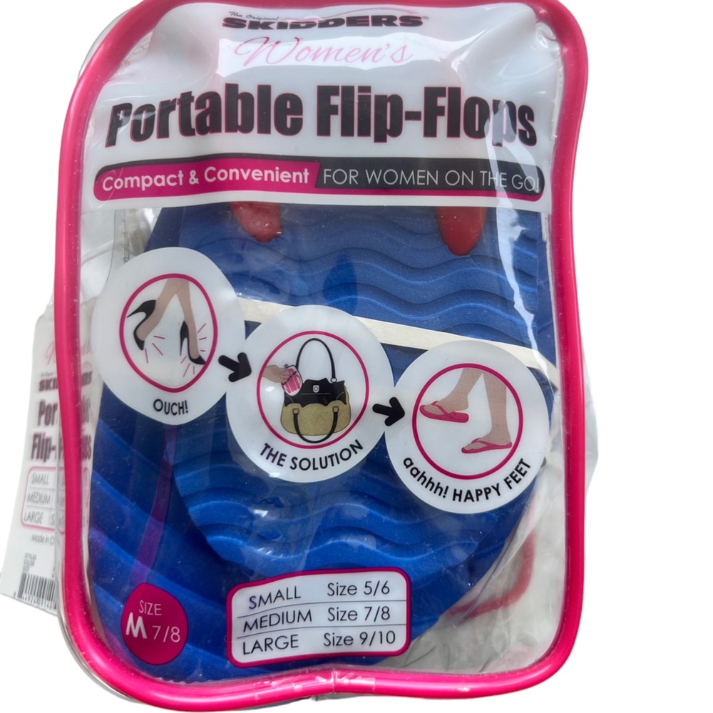 🔵 3/ $15 - Skidders Portable Flip Flops in Blue